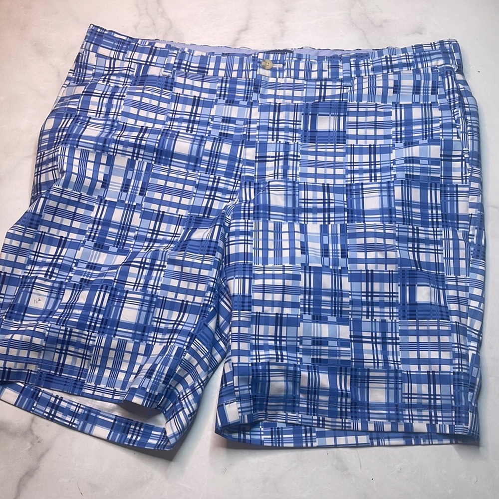 Peter Millar Crown Crafted Blue Stealth Geometric Golf Shorts